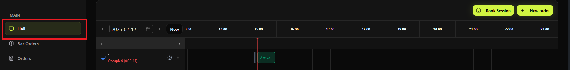 Hall — find session