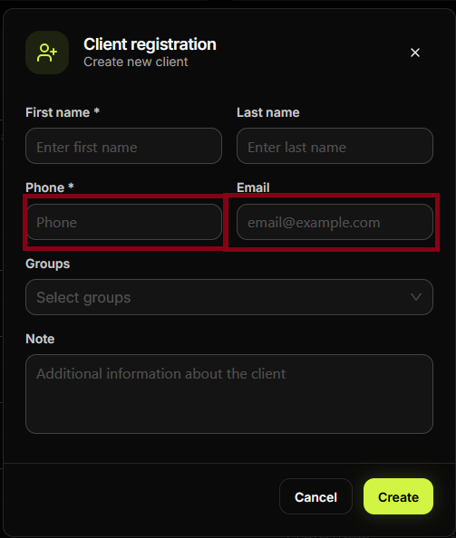 Form — optional fields